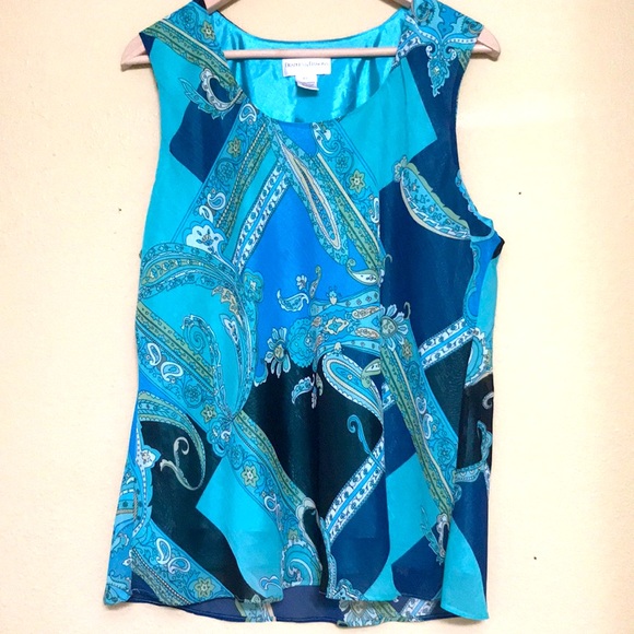 Draper's and Damon's Petites Blue Sleeveless top - Picture 1 of 6